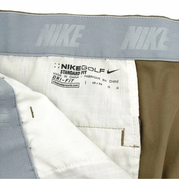 Nike Men's Standard Fit Dri-Fit Golf Pants Size 36 x 32 36/32 Khaki Brown Tan - Picture 3 of 4